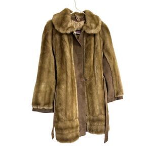 Vintage Adolph Schuman brown faux fur coat‎ women's size unknown